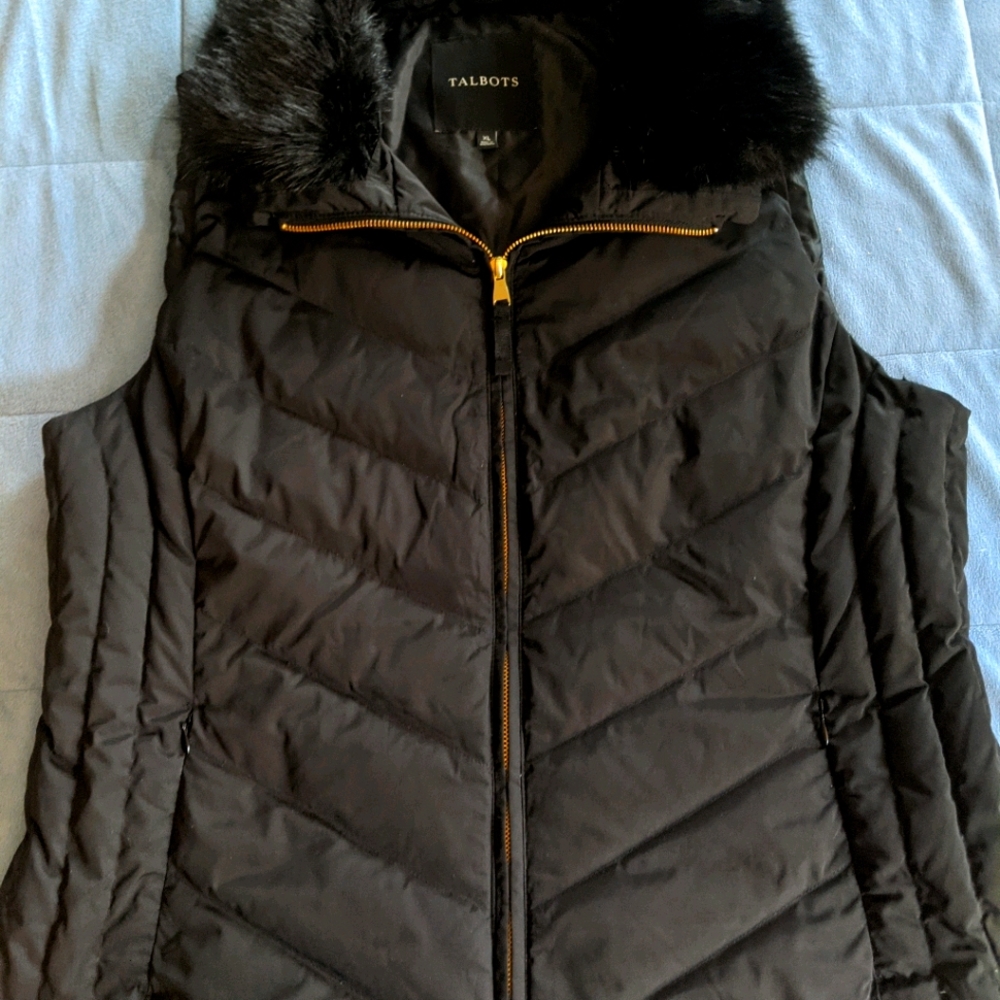 Talbot's Fur collar luxury vest